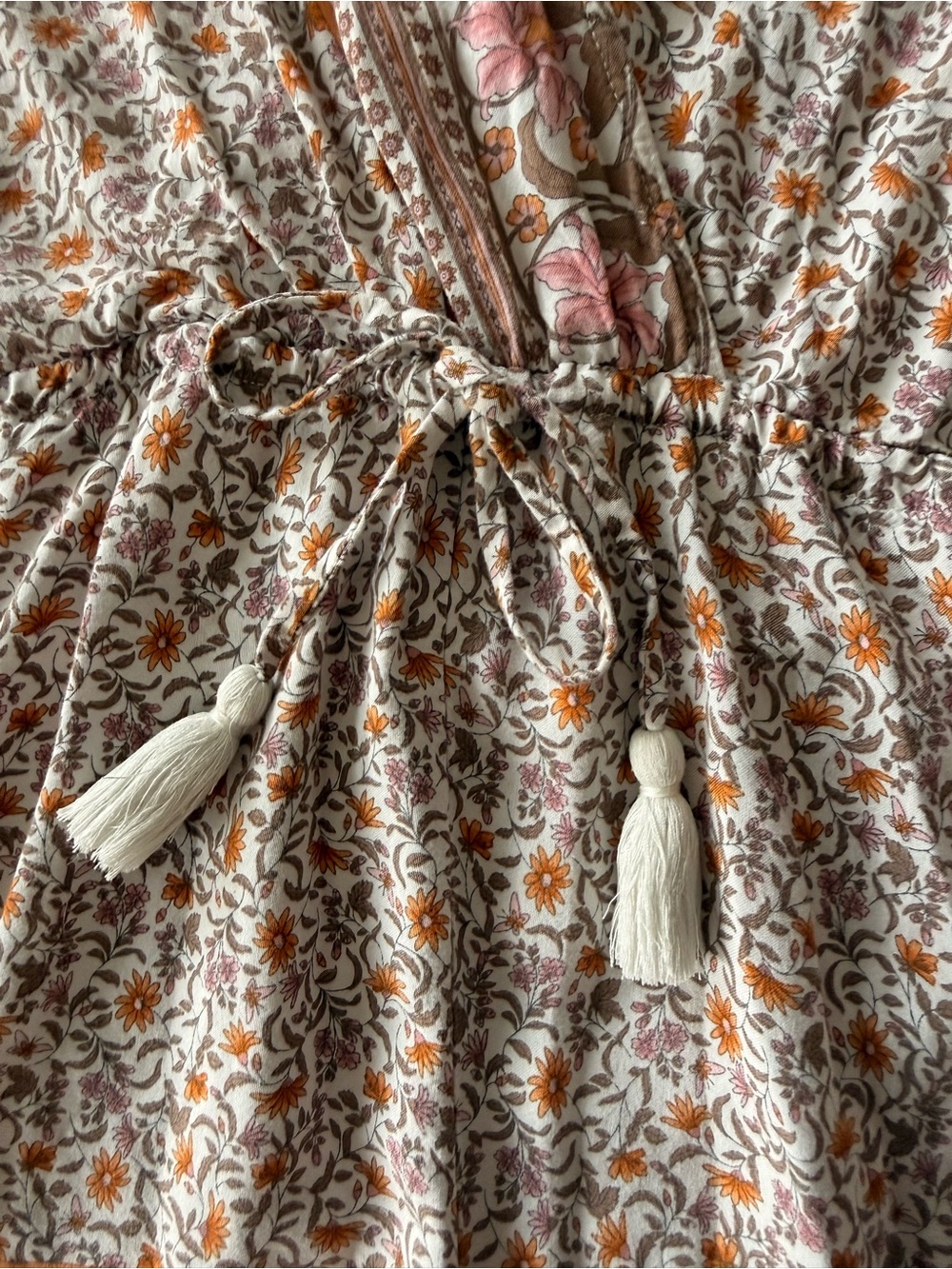 Women’s Romper Boho Floral Cottagecore Mauve Size S - Picture 6 of 7